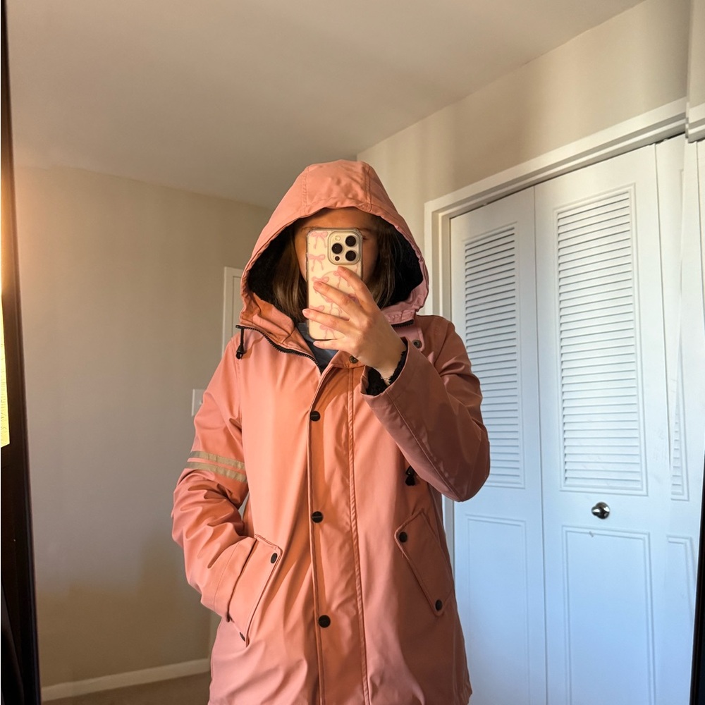 Urban Republic Dusty Rose Hooded Raincoat - Picture 1 of 4